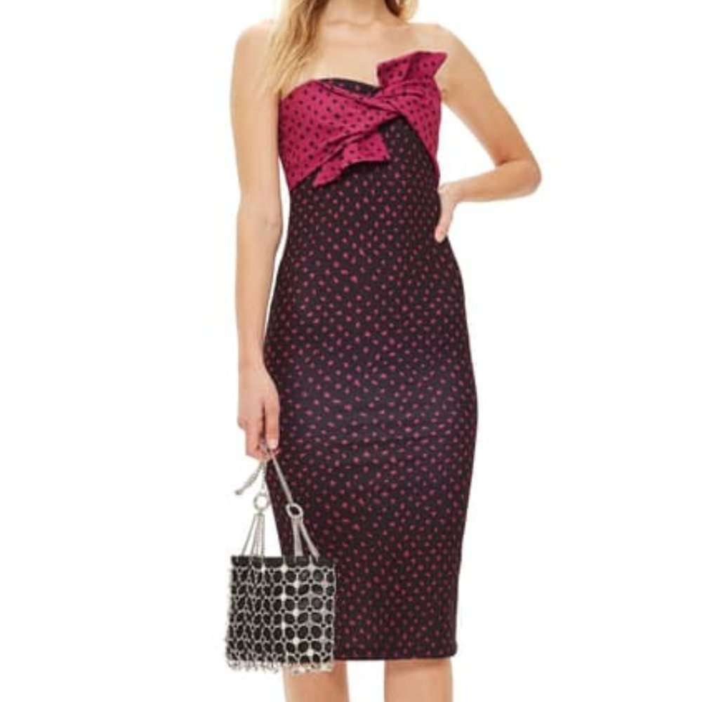 TOPSHOP Bow Twist Midi Dress